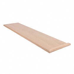Unfinished Red Oak Solid Hardwood 5/8 in thick x 11.5 in wide x 48 in Length Right Hand Return Tread